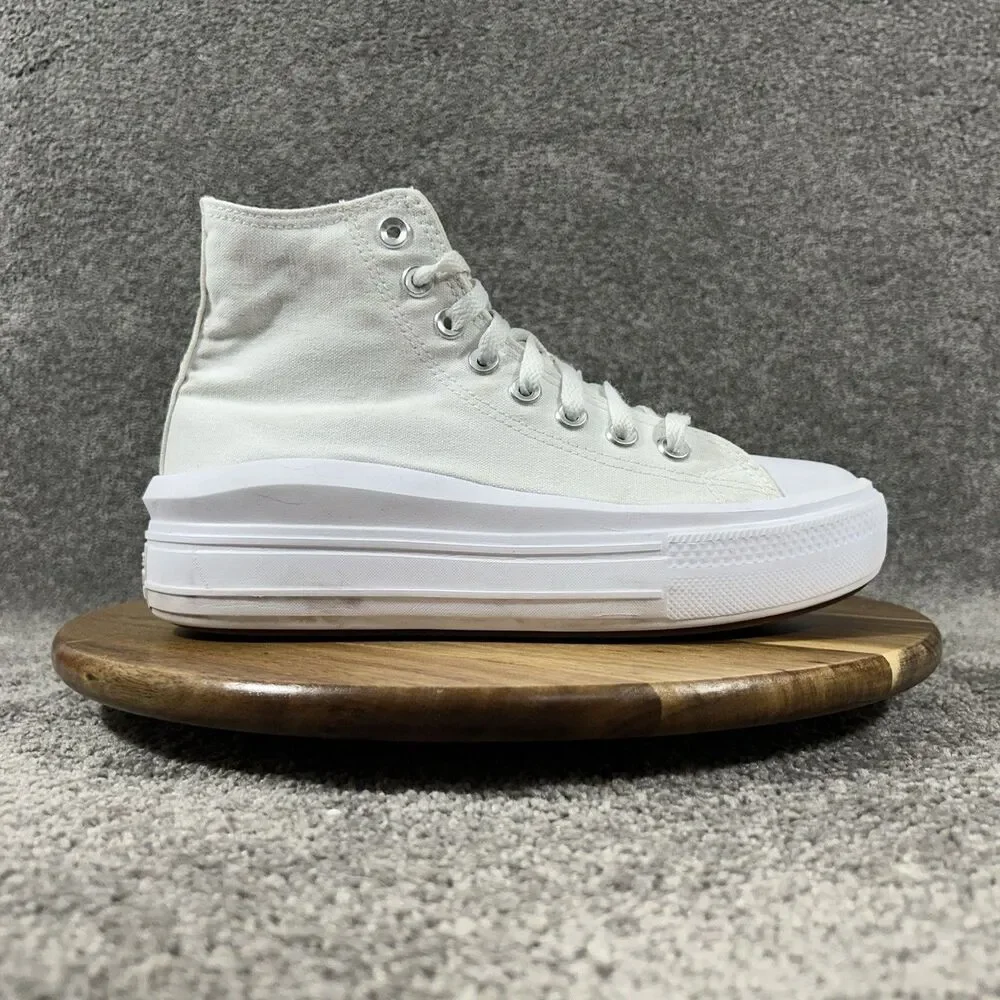 Converse Chuck Taylor All Star Move Platform Hi Women's Size 8 White Shoes Used